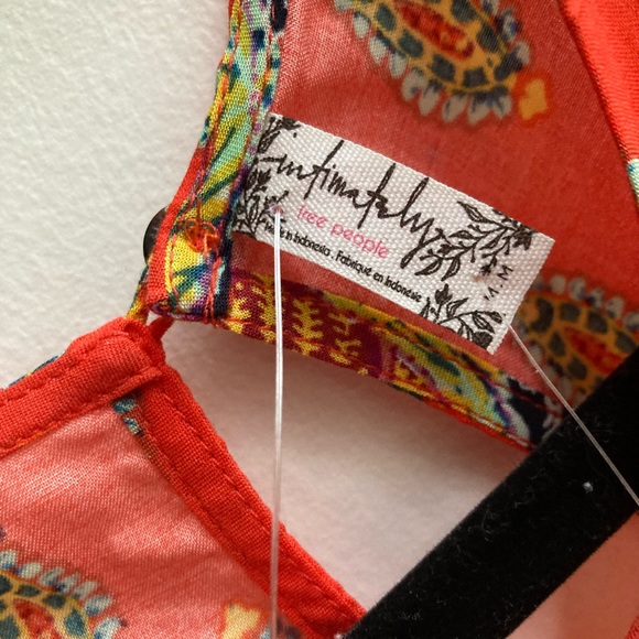 Free People Orange Paisley Rendezvous Dress Size M High-Low Mini Suit Cover - Picture 3 of 9